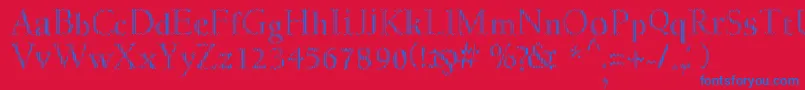 MyfontcodeRegular Font – Blue Fonts on Red Background