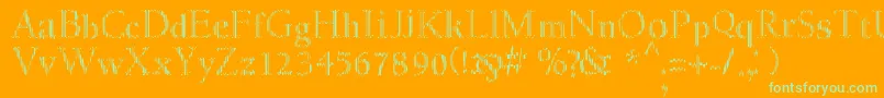 MyfontcodeRegular Font – Green Fonts on Orange Background