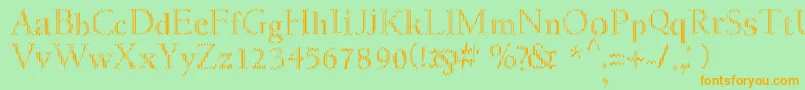MyfontcodeRegular Font – Orange Fonts on Green Background