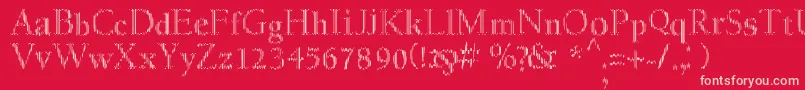 Police MyfontcodeRegular – polices roses sur fond rouge