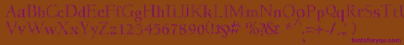 MyfontcodeRegular Font – Purple Fonts on Brown Background