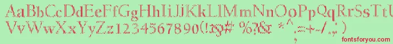 MyfontcodeRegular Font – Red Fonts on Green Background