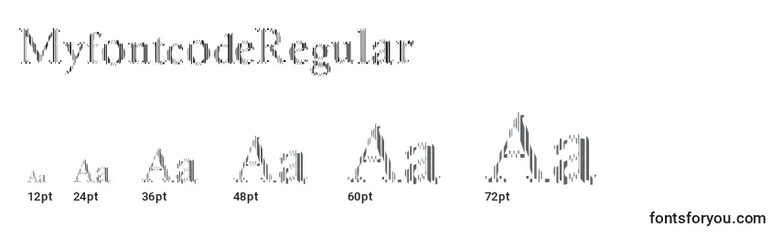 Размеры шрифта MyfontcodeRegular