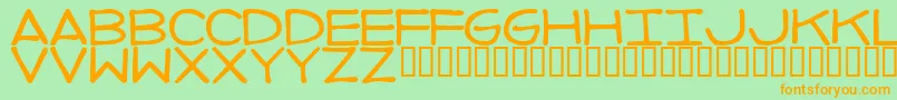 Imperfec Font – Orange Fonts on Green Background