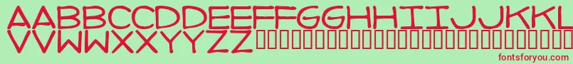 Imperfec Font – Red Fonts on Green Background