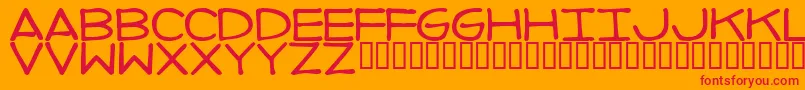 Imperfec-Schriftart – Rote Schriften auf orangefarbenem Hintergrund