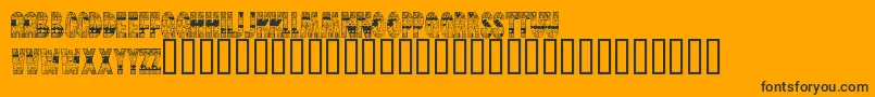 BrinetextPattern-Schriftart – Schwarze Schriften auf orangefarbenem Hintergrund