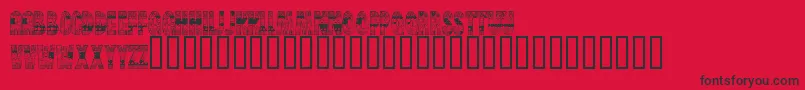 フォントBrinetextPattern – 赤い背景に黒い文字