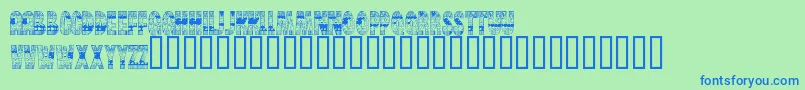 フォントBrinetextPattern – 青い文字は緑の背景です。