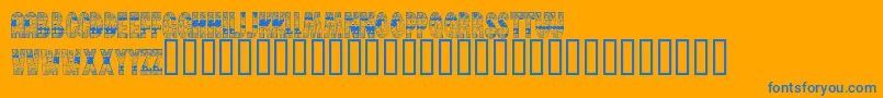 Шрифт BrinetextPattern – синие шрифты на оранжевом фоне