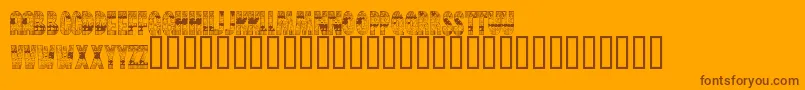 BrinetextPattern Font – Brown Fonts on Orange Background