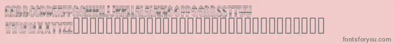 フォントBrinetextPattern – ピンクの背景に灰色の文字