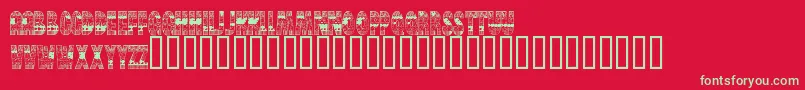 BrinetextPattern Font – Green Fonts on Red Background