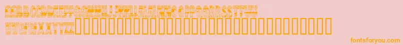 BrinetextPattern Font – Orange Fonts on Pink Background