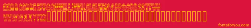 BrinetextPattern Font – Orange Fonts on Red Background