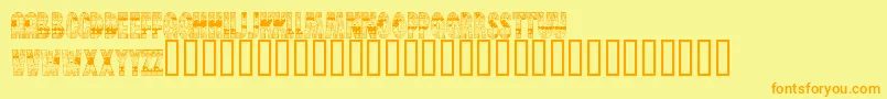 BrinetextPattern Font – Orange Fonts on Yellow Background