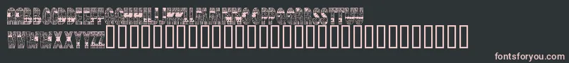 BrinetextPattern-fontti – vaaleanpunaiset fontit mustalla taustalla