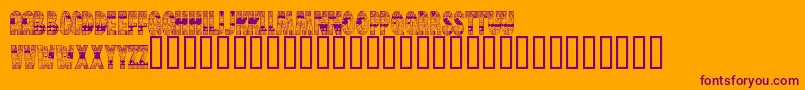 BrinetextPattern Font – Purple Fonts on Orange Background