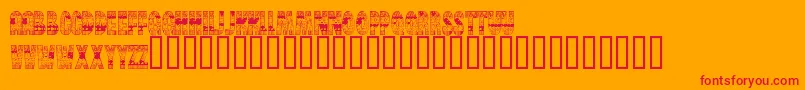 フォントBrinetextPattern – オレンジの背景に赤い文字