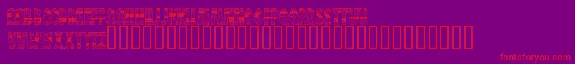 BrinetextPattern-Schriftart – Rote Schriften auf violettem Hintergrund