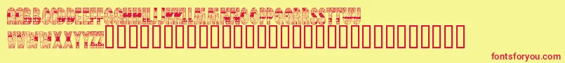 BrinetextPattern Font – Red Fonts on Yellow Background