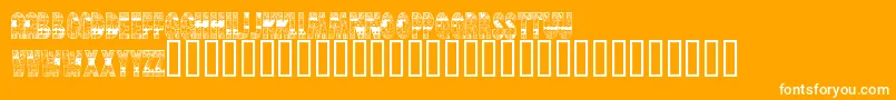 フォントBrinetextPattern – オレンジの背景に白い文字