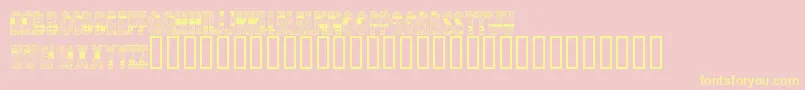 BrinetextPattern-Schriftart – Gelbe Schriften auf rosa Hintergrund