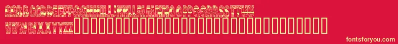 フォントBrinetextPattern – 黄色の文字、赤い背景