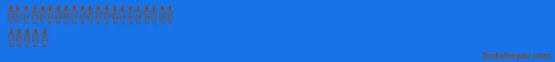 LmsToySoldier-Schriftart – Braune Schriften auf blauem Hintergrund