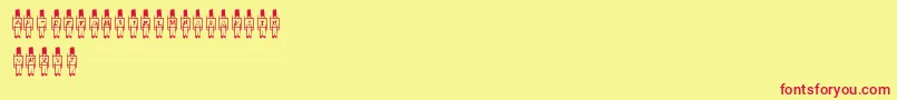 Czcionka LmsToySoldier – czerwone czcionki na żółtym tle