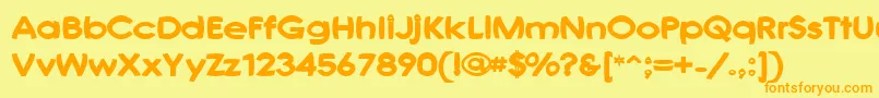 Joshf Font – Orange Fonts on Yellow Background