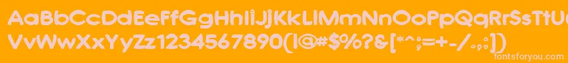 Joshf Font – Pink Fonts on Orange Background