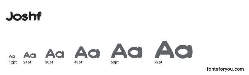 Größen der Schriftart Joshf