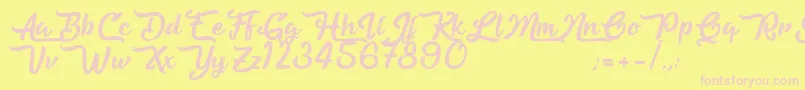 BeautifulFascination Font – Pink Fonts on Yellow Background