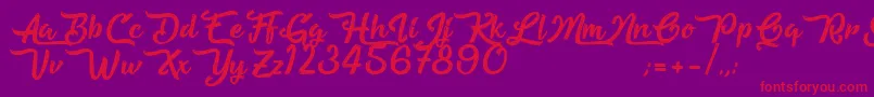 BeautifulFascination Font – Red Fonts on Purple Background