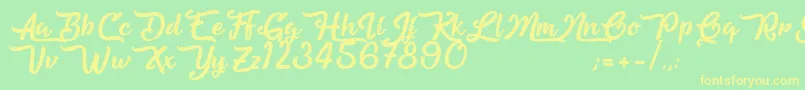 BeautifulFascination Font – Yellow Fonts on Green Background