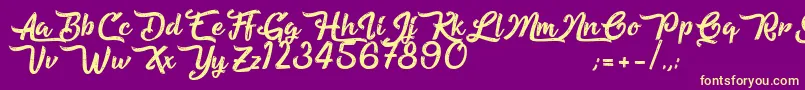 BeautifulFascination Font – Yellow Fonts on Purple Background