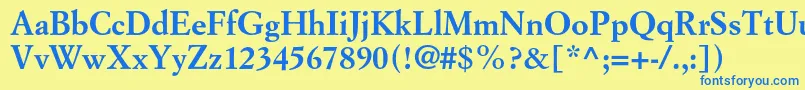 SimoncinigaramondstdBold Font – Blue Fonts on Yellow Background