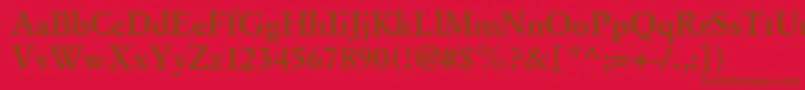 SimoncinigaramondstdBold-Schriftart – Braune Schriften auf rotem Hintergrund