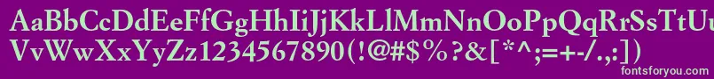 SimoncinigaramondstdBold Font – Green Fonts on Purple Background
