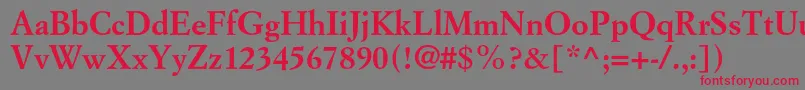 SimoncinigaramondstdBold Font – Red Fonts on Gray Background