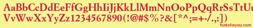 SimoncinigaramondstdBold Font – Red Fonts on Yellow Background