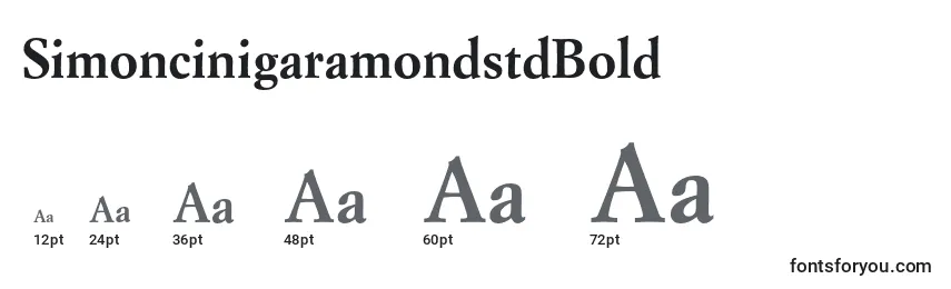 SimoncinigaramondstdBold Font Sizes