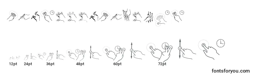 Größen der Schriftart GestureGlyphs (109480)