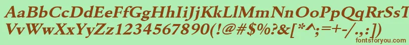 UrwgaramondtextwidBoldOblique Font – Brown Fonts on Green Background