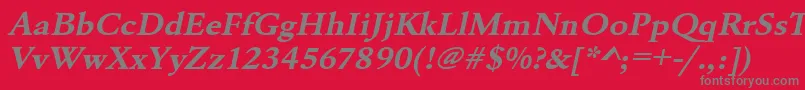 UrwgaramondtextwidBoldOblique Font – Gray Fonts on Red Background