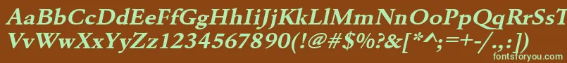 UrwgaramondtextwidBoldOblique Font – Green Fonts on Brown Background