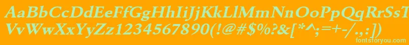 UrwgaramondtextwidBoldOblique Font – Green Fonts on Orange Background