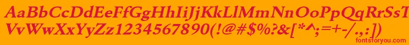 UrwgaramondtextwidBoldOblique Font – Red Fonts on Orange Background