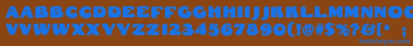 Dsfattycontour Font – Blue Fonts on Brown Background